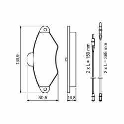 Set di pastiglie freno BOSCH 0 986 461 757, anteriore - Vista aggiuntiva 8