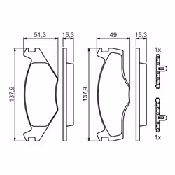Set di pastiglie freno BOSCH 0 986 468 871, anteriore - Vista aggiuntiva 7