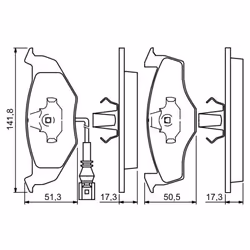 Set di pastiglie freno BOSCH 0 986 424 723, anteriore - Vista aggiuntiva 8