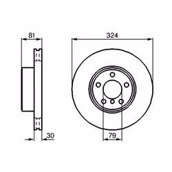 Disco freno BOSCH 0 986 479 002 anteriore, ventilato, altamente carbonizzato, 1 Pezzo - Vista aggiuntiva 7