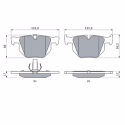 Set di pastiglie freno BOSCH 0 986 424 766, posteriore - Vista aggiuntiva 8