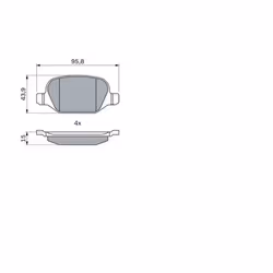 Set di pastiglie freno BOSCH 0 986 424 553, posteriore - Vista aggiuntiva 6