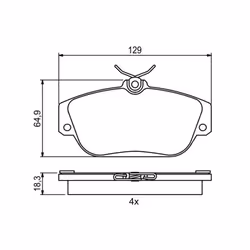 Set di pastiglie freno BOSCH 0 986 424 016, anteriore - Vista aggiuntiva 6