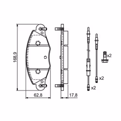 Set di pastiglie freno BOSCH 0 986 424 581, anteriore - Vista aggiuntiva 7