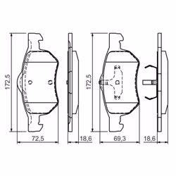 Set di pastiglie freno BOSCH 0 986 424 668, anteriore - Vista aggiuntiva 7