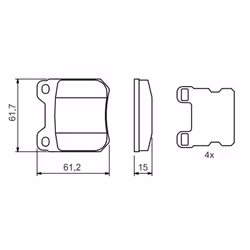 Set di pastiglie freno BOSCH 0 986 490 500, posteriore - Vista aggiuntiva 5