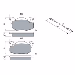 Set di pastiglie freno BOSCH 0 986 469 860, anteriore - Vista aggiuntiva 8