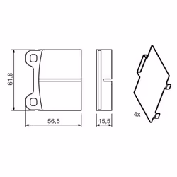Set di pastiglie freno BOSCH 0 986 466 302, posteriore - Vista aggiuntiva 7