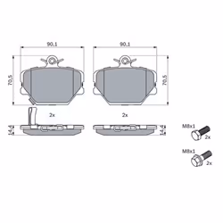 Set di pastiglie freno BOSCH 0 986 424 471, anteriore - Vista aggiuntiva 7