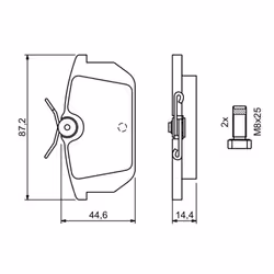 Set di pastiglie freno BOSCH 0 986 491 030, posteriore - Vista aggiuntiva 7