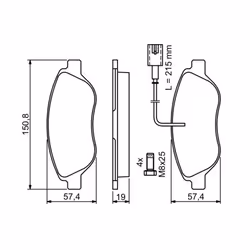 Set di pastiglie freno BOSCH 0 986 424 595, anteriore - Vista aggiuntiva 6