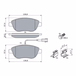 Set di pastiglie freno BOSCH 0 986 424 596, anteriore - Vista aggiuntiva 6