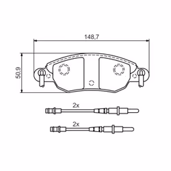 Set di pastiglie freno BOSCH 0 986 424 598, anteriore - Vista aggiuntiva 4