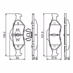 Set di pastiglie freno BOSCH 0 986 424 645, anteriore - Vista aggiuntiva 5