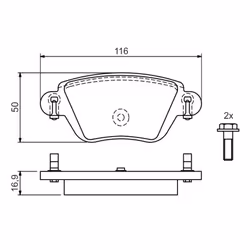 Set di pastiglie freno BOSCH 0 986 424 671, posteriore - Vista aggiuntiva 7