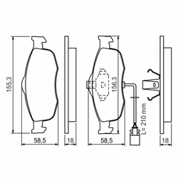 Set di pastiglie freno BOSCH 0 986 460 971, anteriore - Vista aggiuntiva 7