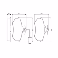 Set di pastiglie freno BOSCH 0 986 466 693, anteriore - Vista aggiuntiva 6