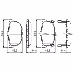Set di pastiglie freno BOSCH 0 986 424 418, posteriore - Vista aggiuntiva 5