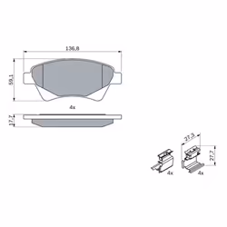 Set di pastiglie freno BOSCH 0 986 424 785, anteriore - Vista aggiuntiva 8