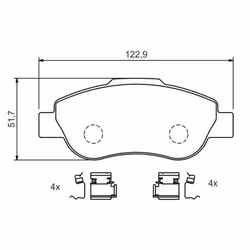 Set di pastiglie freno BOSCH 0 986 424 786, anteriore - Vista aggiuntiva 7