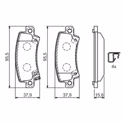 Set di pastiglie freno BOSCH 0 986 424 790, posteriore - Vista aggiuntiva 7