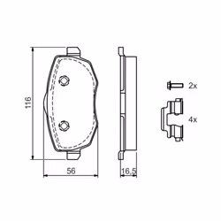 Set di pastiglie freno BOSCH 0 986 424 792, anteriore - Vista aggiuntiva 5