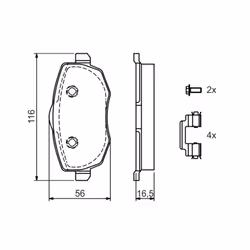 Set di pastiglie freno BOSCH 0 986 424 793, anteriore - Vista aggiuntiva 7