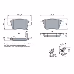 Set di pastiglie freno BOSCH 0 986 424 798, posteriore - Vista aggiuntiva 7