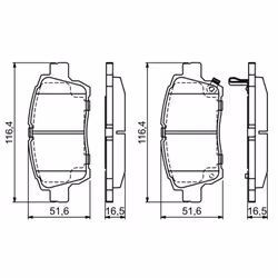 Set di pastiglie freno BOSCH 0 986 424 803, anteriore - Vista aggiuntiva 8