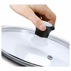 Tefal 28097912 coperchio per pentola Rotondo Nero, Acciaio, Trasparente
