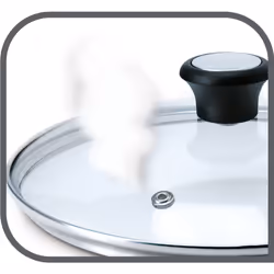 Tefal 28097912 coperchio per pentola Rotondo Nero, Acciaio, Trasparente