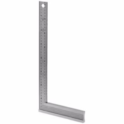 Angolo dritto e angolo obliquo in acciaio inox 250 mm. Lama in acciaio inox divisa in mm su entrambi i lati, protetta da una  ...