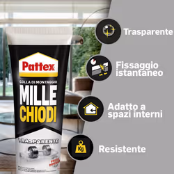Pattex Millechiodi Trasparente 200g