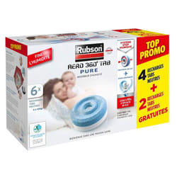 Rubson - aerro 360° tab Pure, 6 ricariche tabs neutri anti-umidità e antiodore per deumidificatore purificatore d'aria per combattere le allergie,