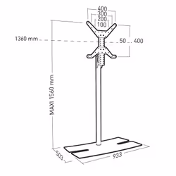 ITB ER038252 Supporti a parete per TV 165,1 cm (65") Pavimento Nero - Vista aggiuntiva 7