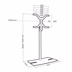 ITB ER038352 Supporti a parete per TV 190,5 cm (75") Pavimento Nero - Vista aggiuntiva 7