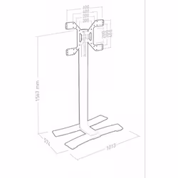 ITB ER039060 Supporto TV a parete 190,5 cm (75") Bianco