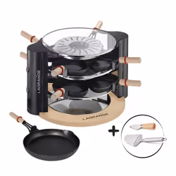 LAGRANGE Evolution, 8 persona(e), Nero, Cromo, Trasparente, Legno, Rotondo, Alluminio, Pulsanti, 2 m