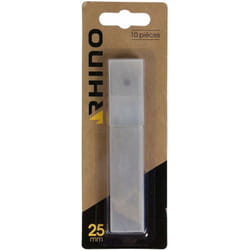 Rhino - Set di 10 lame taglierina a schermo 25 mm - Set di 10 lame di ricambio - Larghezza lama 25 mm - Compatibile con il taglierino a schermo 060512