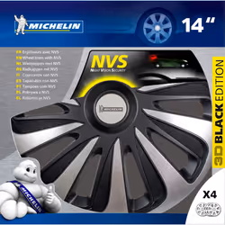 MICHELIN 9121 copricerchio 14" Acrilonitrile butadiene stirene (ABS) Nero, Argento 4 pz - Vista aggiuntiva 4