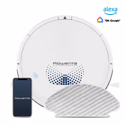 Rowenta X-Plorer Serie 45 RR8277, Senza sacchetto, Bianco, Rotondo, 0,44 L, 70 dB, Auto Express, Auto, Wall-following