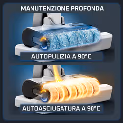 Rowenta X-Clean 12 , Lavapavimenti 2 in 1 Aspirazione Potente, Schermo LCD intelligente, Autonomia 65 min, GZ7257 - Vista aggiuntiva 7