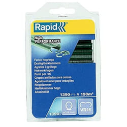 Rapid - VR16 Confezione da 1390 Anelli di Fissaggio in Acciaio Zincato con Rivestimento in pet Verde per Recinzioni e Reti Metalliche da 2 - 8 mm