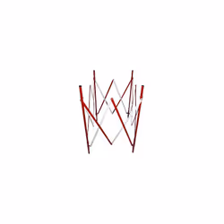 Barriera di recinzione per chiusini, estensibile, lungh. x largh. 1000 x 1000 mm, conf. da 1 pz., rosso/bianco. Fornitura = i ...