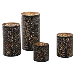 Aubry Gaspard DBO 244 S set of 4 candelabro Metallo Nero, Oro