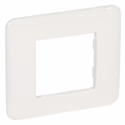 Placca Cross Legrand Vela 2 posti (moduli) in scatola tonda o quadrata, colore bianco classico. Da applicare sul supporto 072 ...