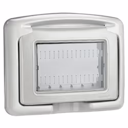 Placca da incasso Legrand Vela, 3 moduli, per frutti Legrand Vela-cross. Il grado di protezione IP55 si ottiene a coperchio c ...