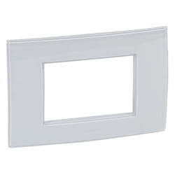 Legrand - Placca Vela quadra grigio metallizzato 3 moduli 685746