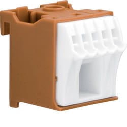 Hager KN06P morsettiera Marrone, Bianco