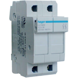 Hager - base per fusibili cilindrici porta-fusibile ul 10.3x38 2 poli 2 moduli lu502